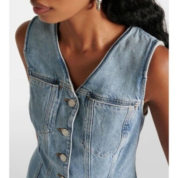 Agolde Revolve Trina Denim Mini Dress XS New Organic Cotton 90s Y2K City - Picture 5 of 11